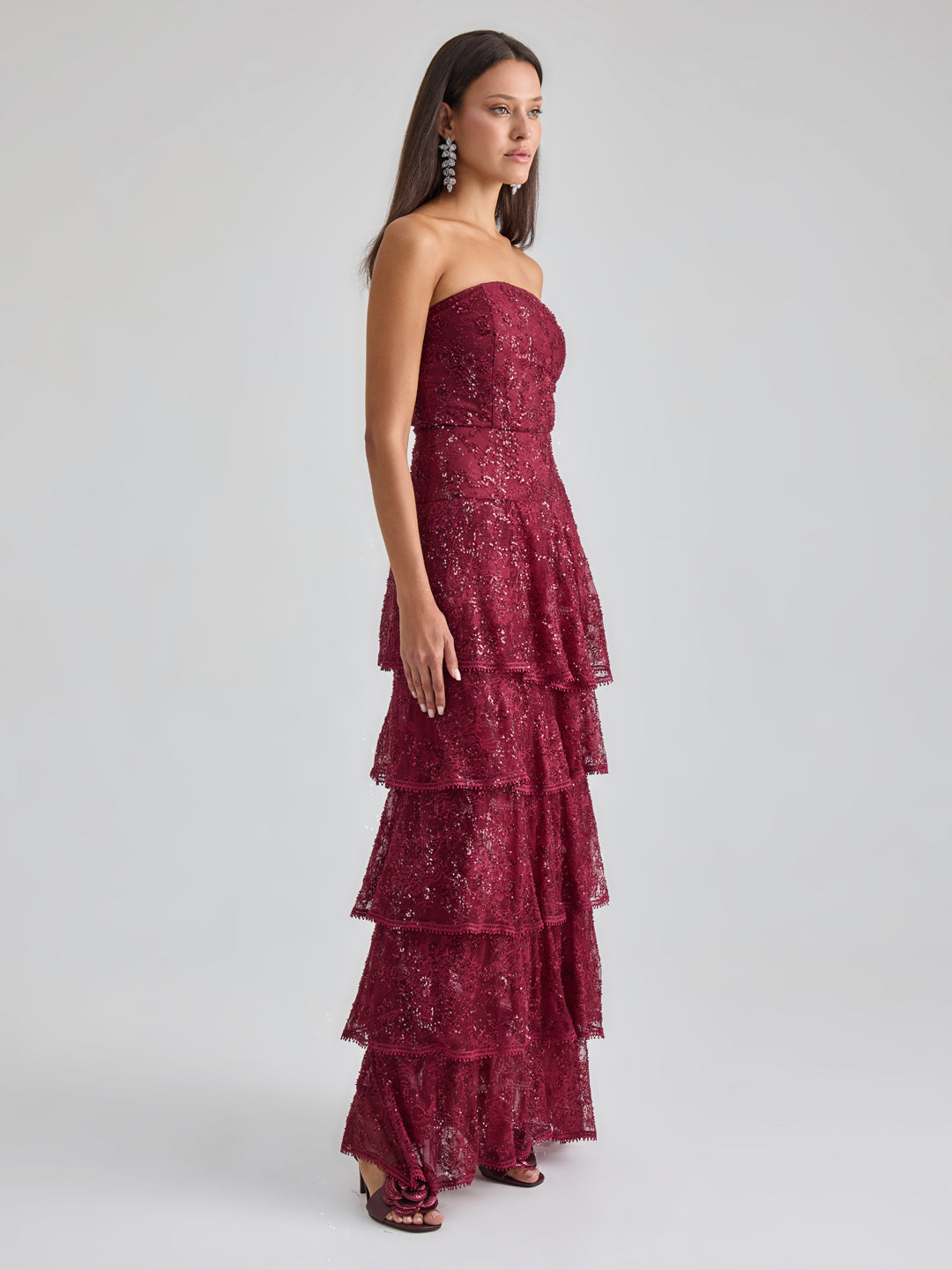 DOLORES GOWN - BURGUNDY