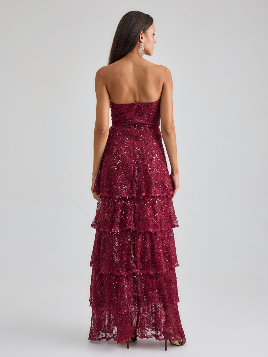 DOLORES GOWN - BURGUNDY