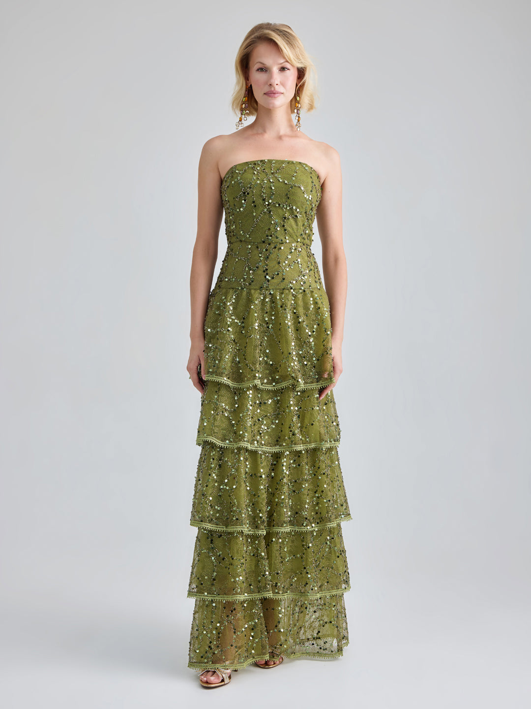 DOLORES GOWN - OLIVE GREEN