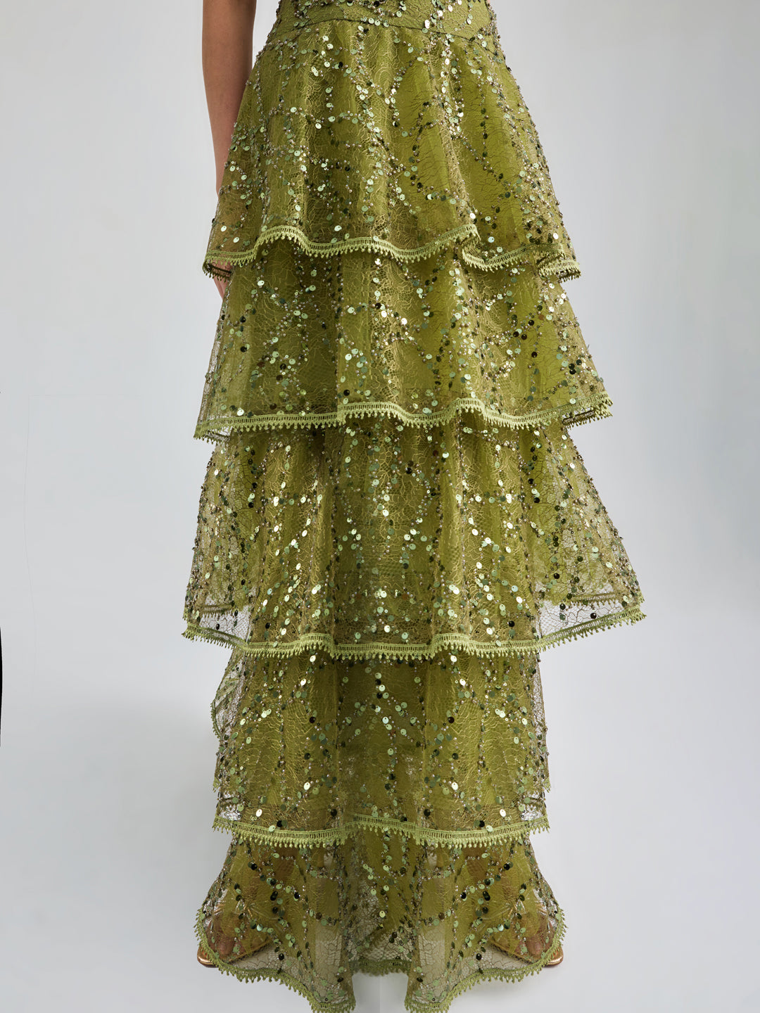 DOLORES GOWN - OLIVE GREEN