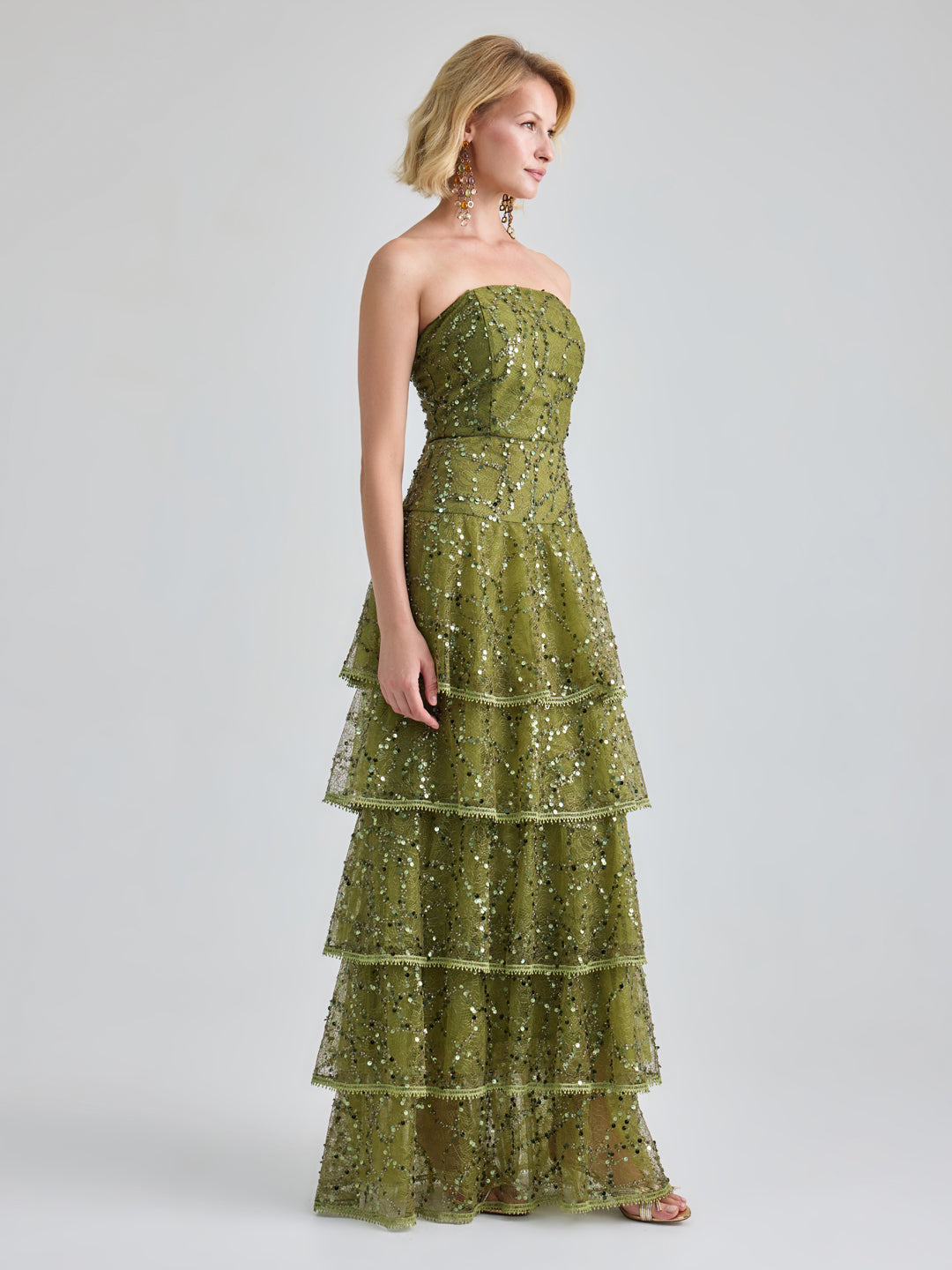 DOLORES GOWN - OLIVE GREEN
