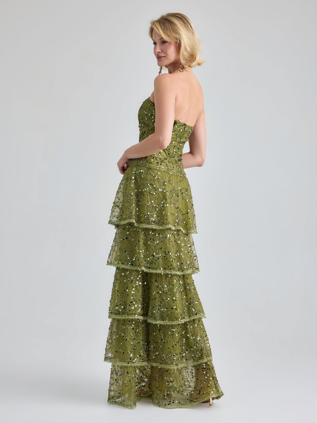 DOLORES GOWN - OLIVE GREEN