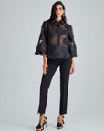 Dora Organza Blouse Black