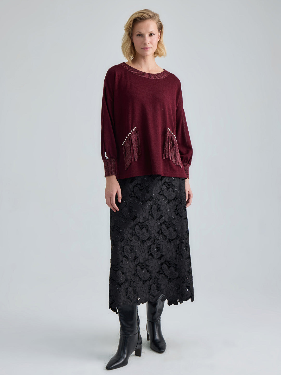 SERAPHINE PULLOVER - BURGUNDY