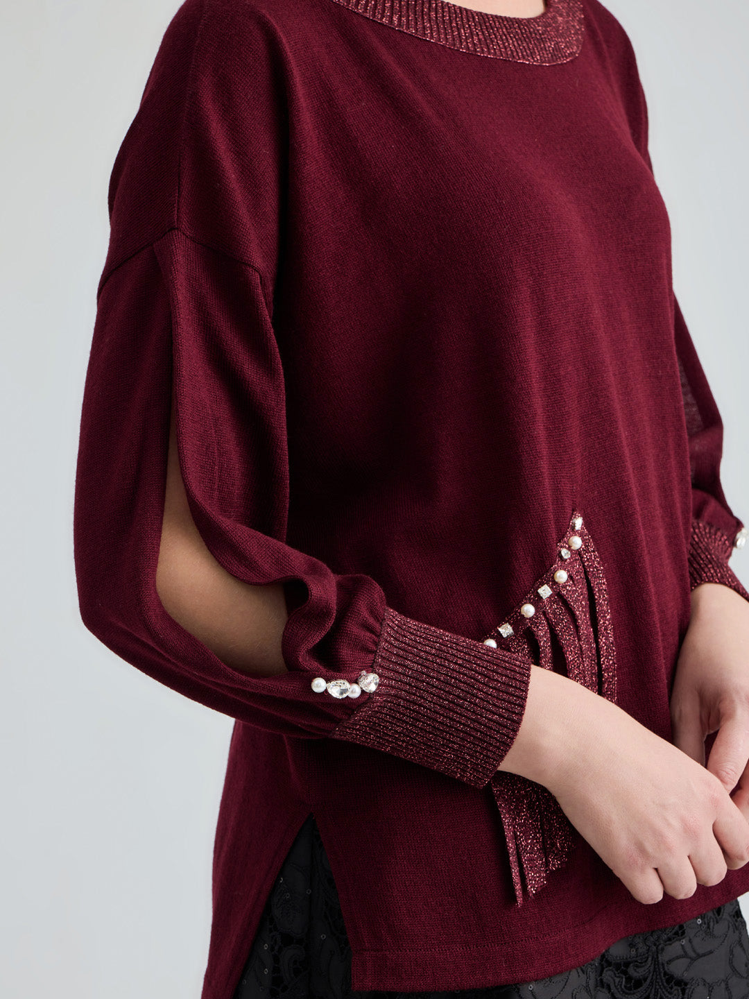 SERAPHINE PULLOVER - BURGUNDY