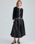 MARGAUX CARDIGAN JACKET - BLACK WHITE