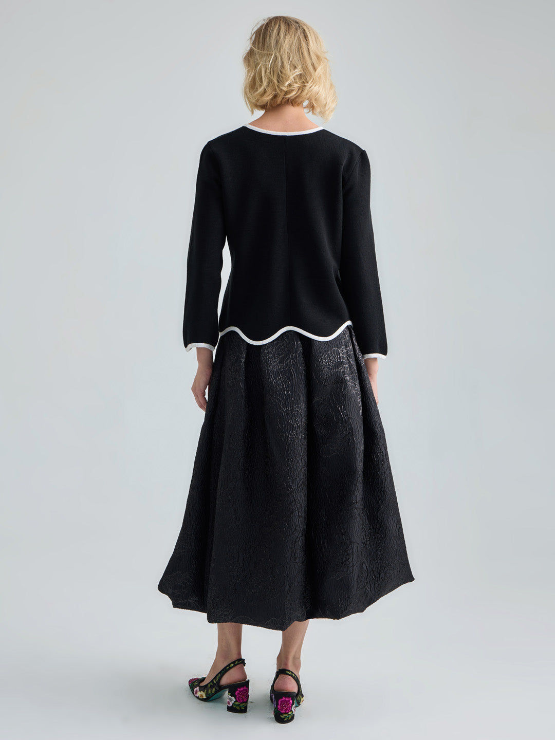 MARGAUX CARDIGAN JACKET - BLACK WHITE