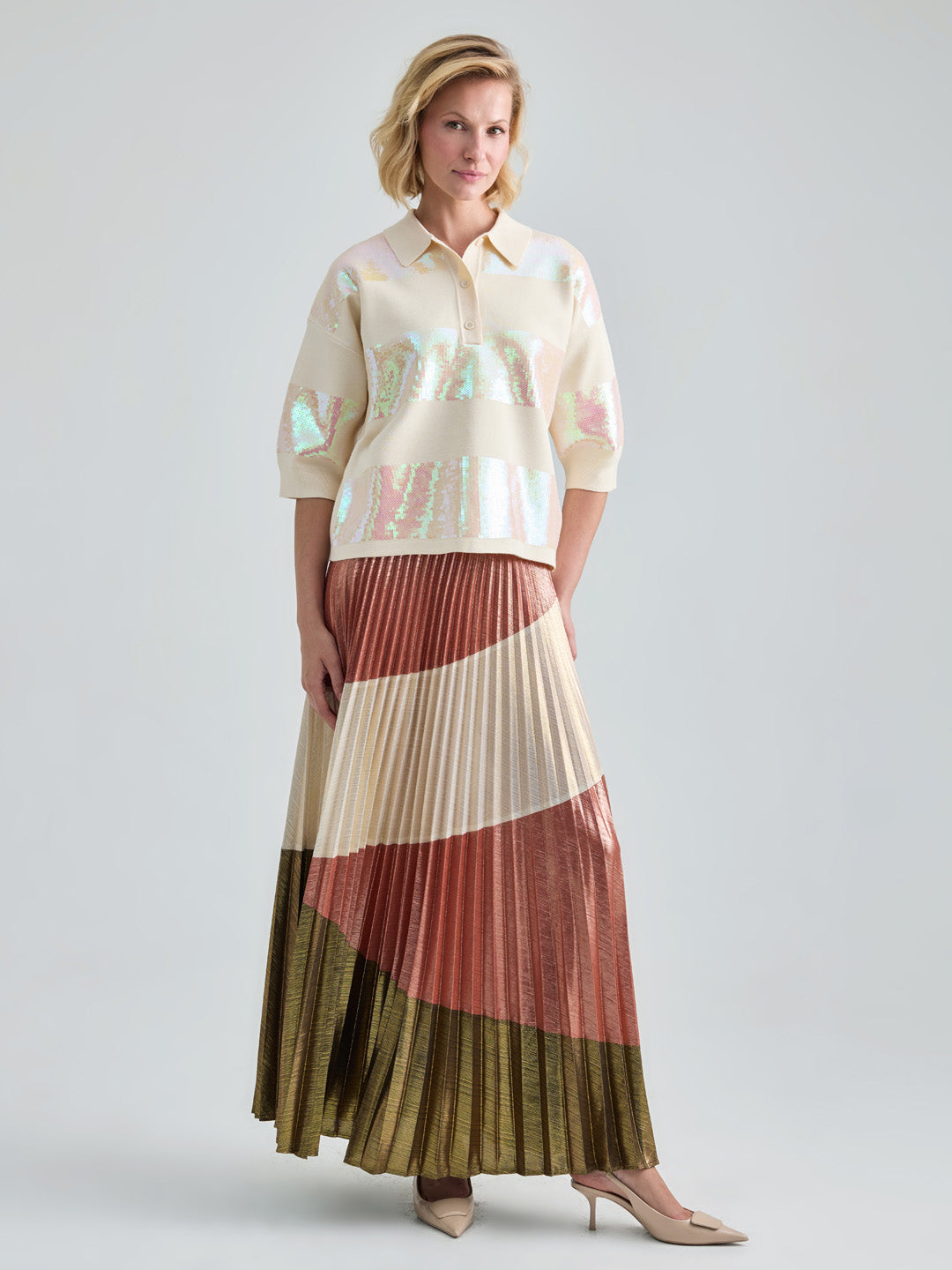 ALIX TOP - BEIGE MULTI