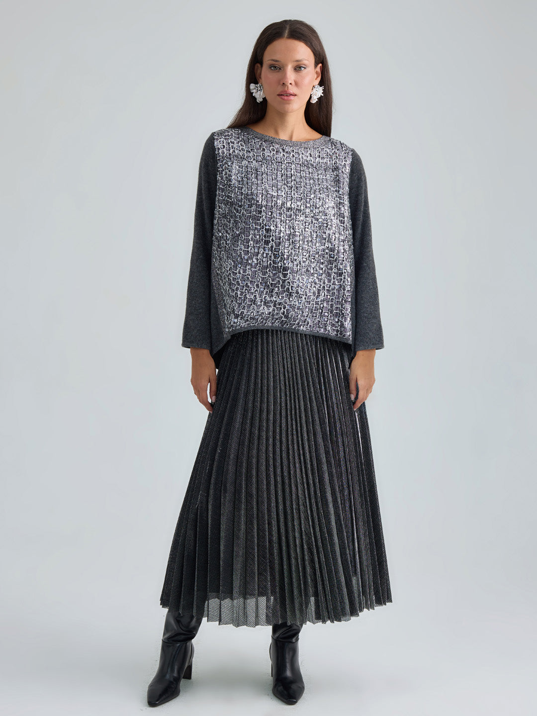 SYBILLE PULLOVER - ANTHRACITE SILVER