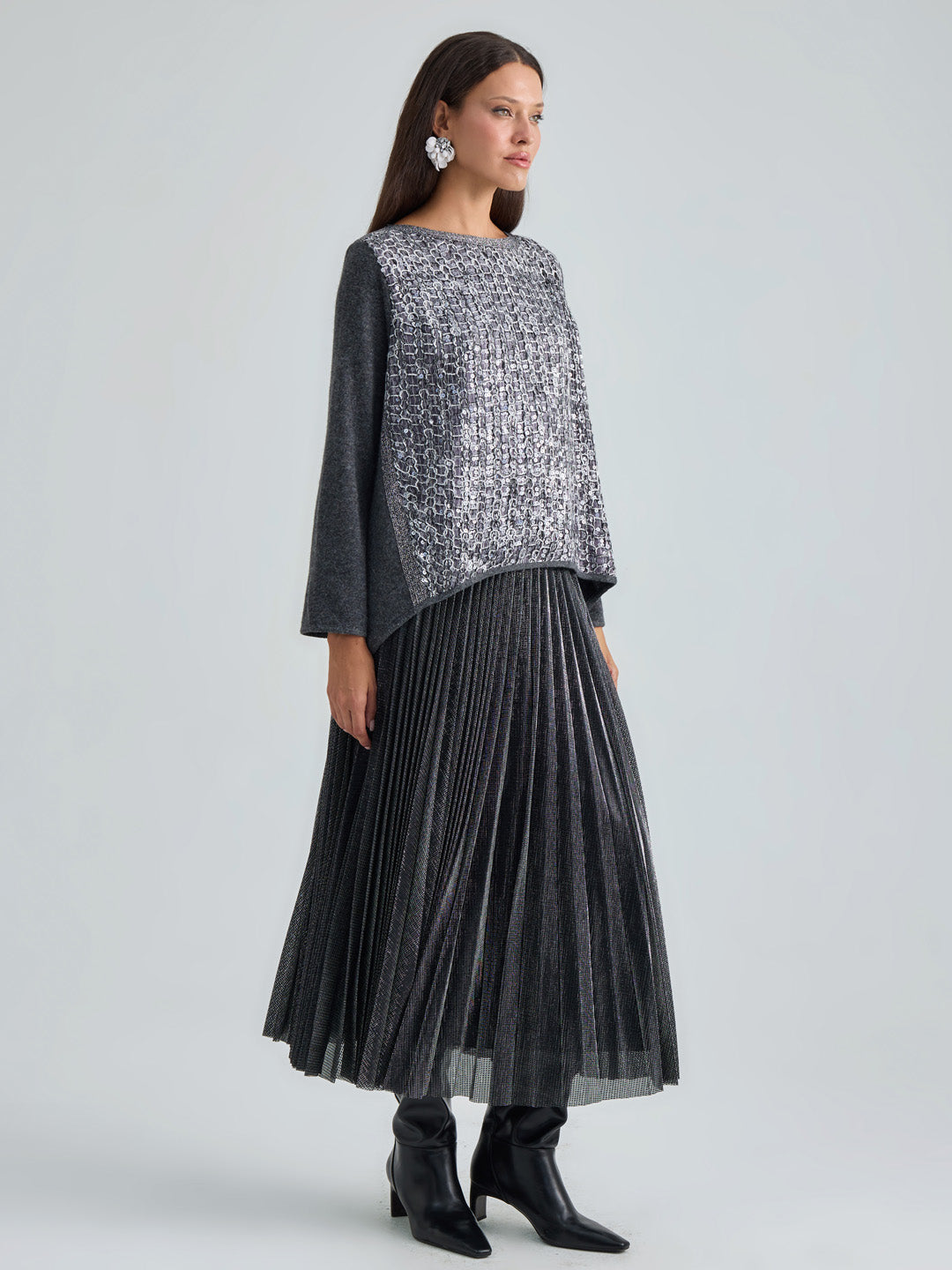 SYBILLE PULLOVER - ANTHRACITE SILVER
