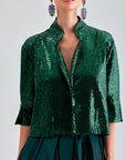 Iris Sequined Jacket Green