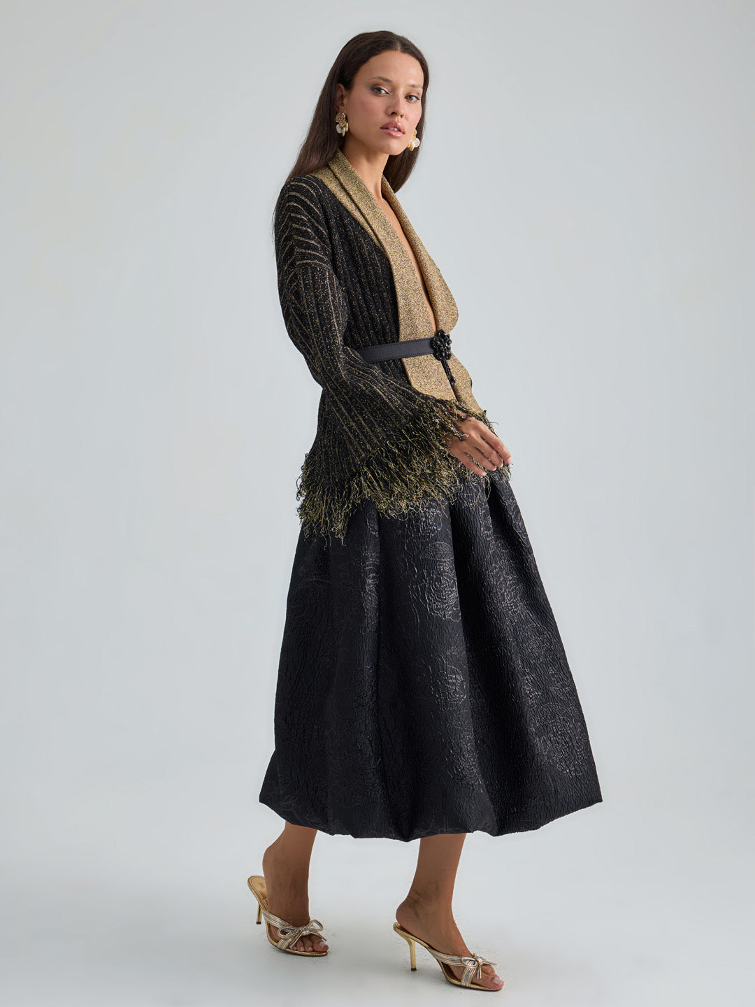 ELARIS CARDIGAN JACKET - BLACK GOLD