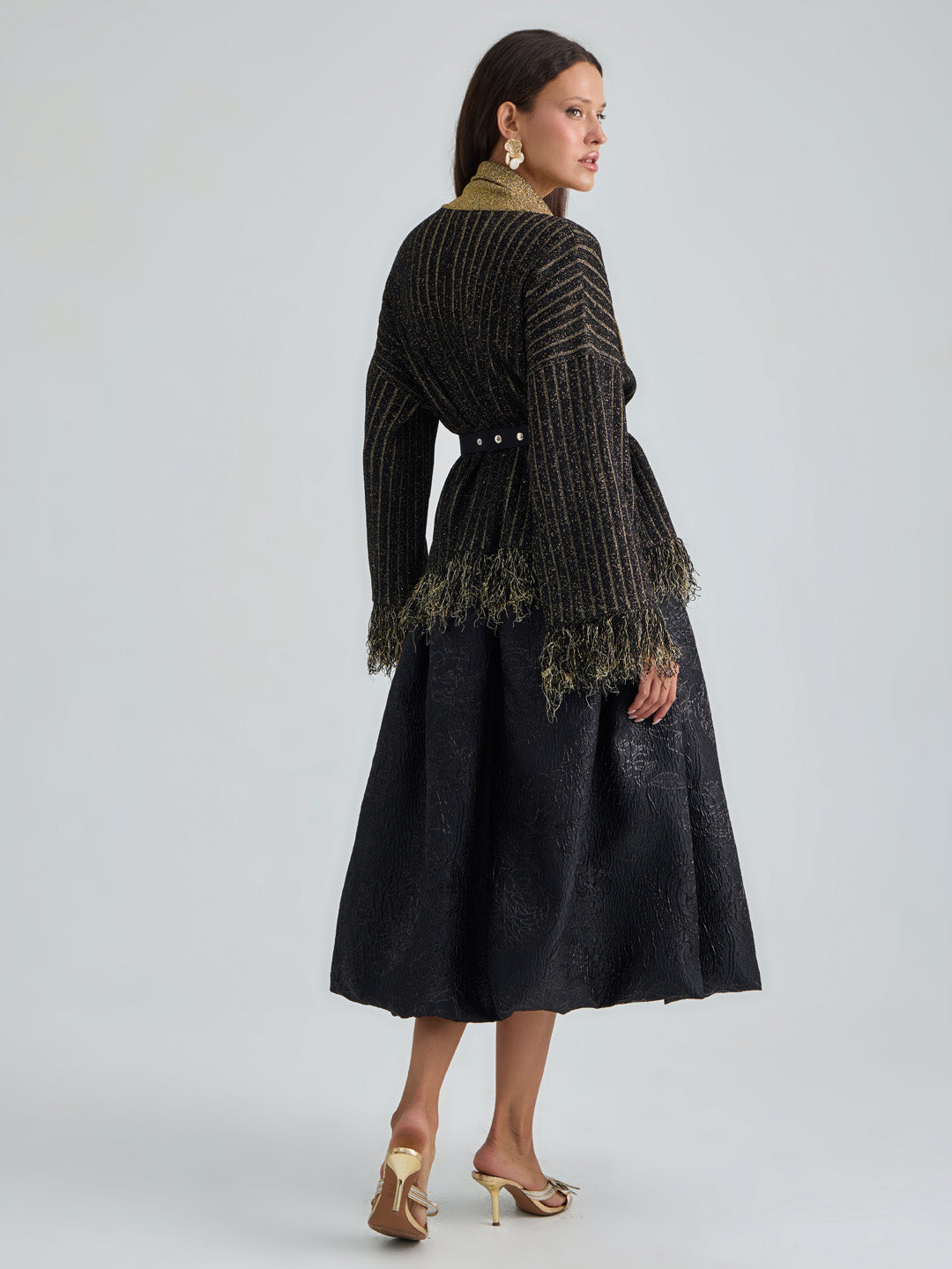ELARIS CARDIGAN JACKET - BLACK GOLD