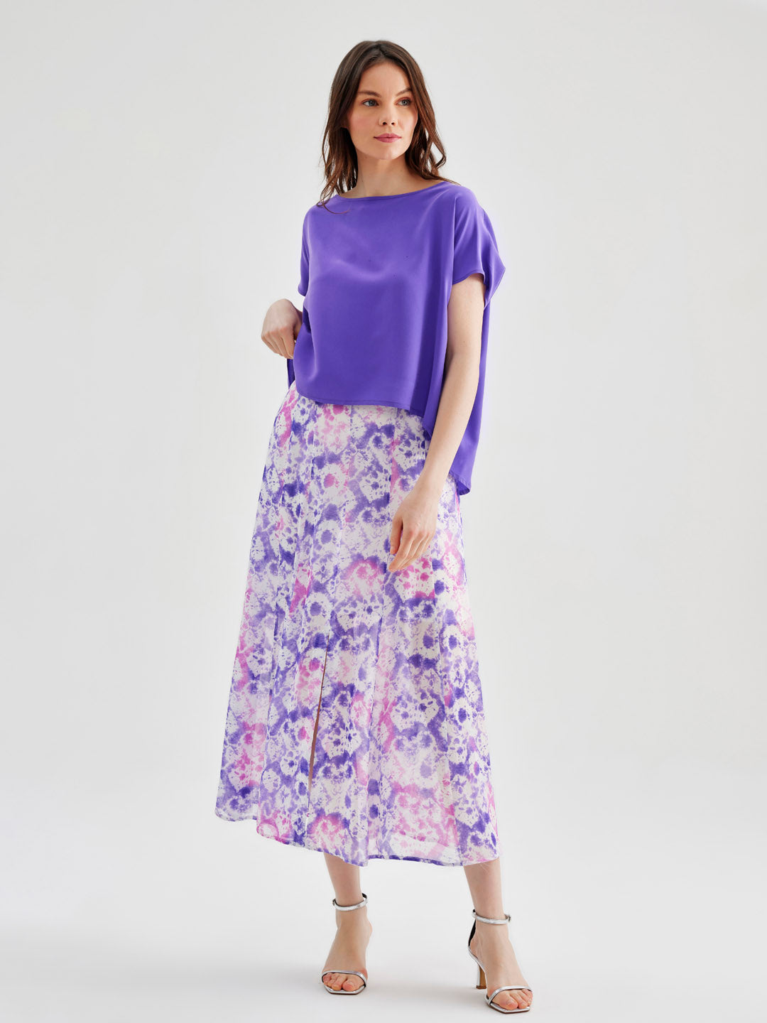 June Printed Skirt Violet