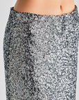 Sophisticated Lupita Skirt Grey with subtle shine and flowing fringe accents