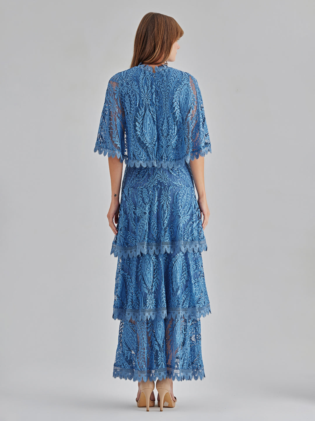 Zoya Cape Dress Blue
