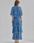 Zoya Cape Dress Blue