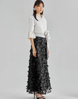 Pia Floral Skirt Black