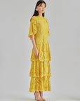 Zoya Cape Dress Yellow