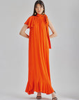 Caroline Silk Dress Orange