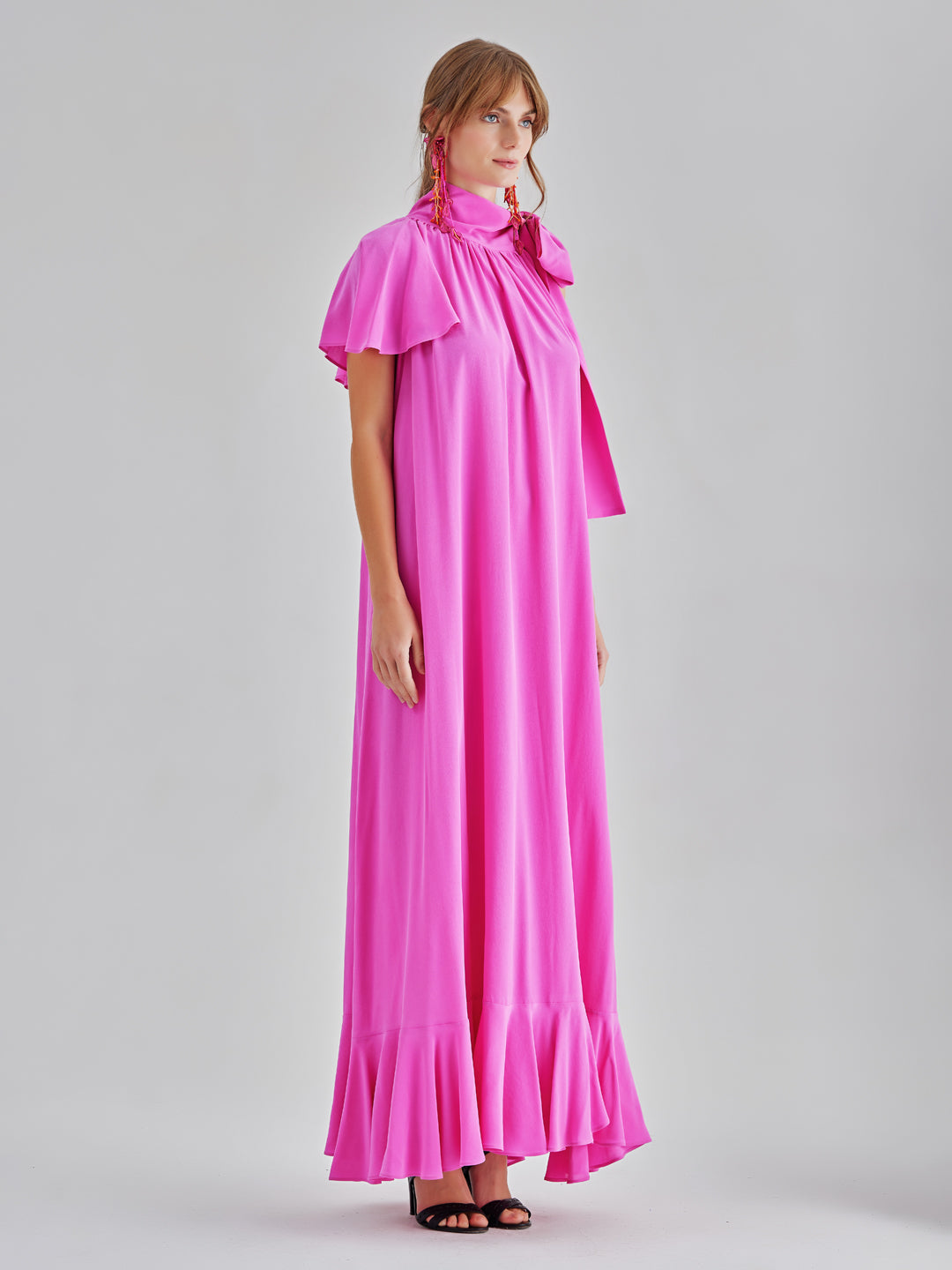 Caroline Silk Dress Pink