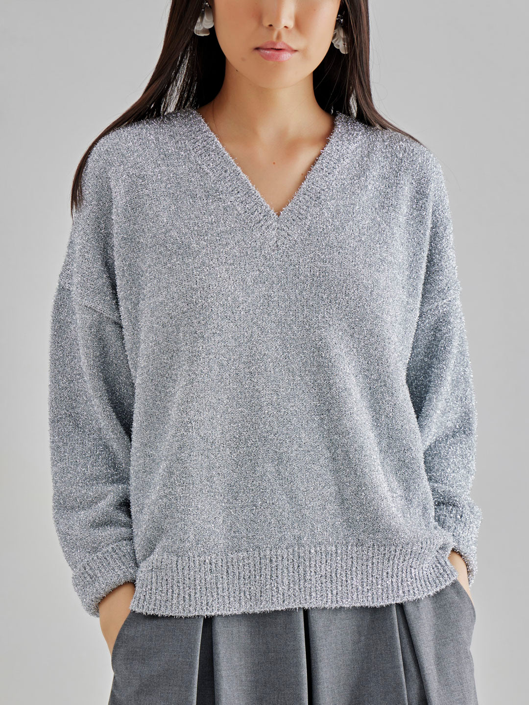 Kate Glitter Sweater Grey
