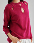 Romi Cut-Out Sweater Fucshia