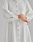 Isola Pearl Buttoned Dress White