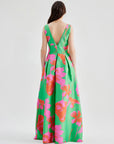 Lea Gown Green Coral