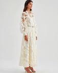 Sophie Sequin Embroidered Gown Ivory