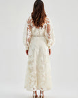Sophie Sequin Embroidered Gown Ivory
