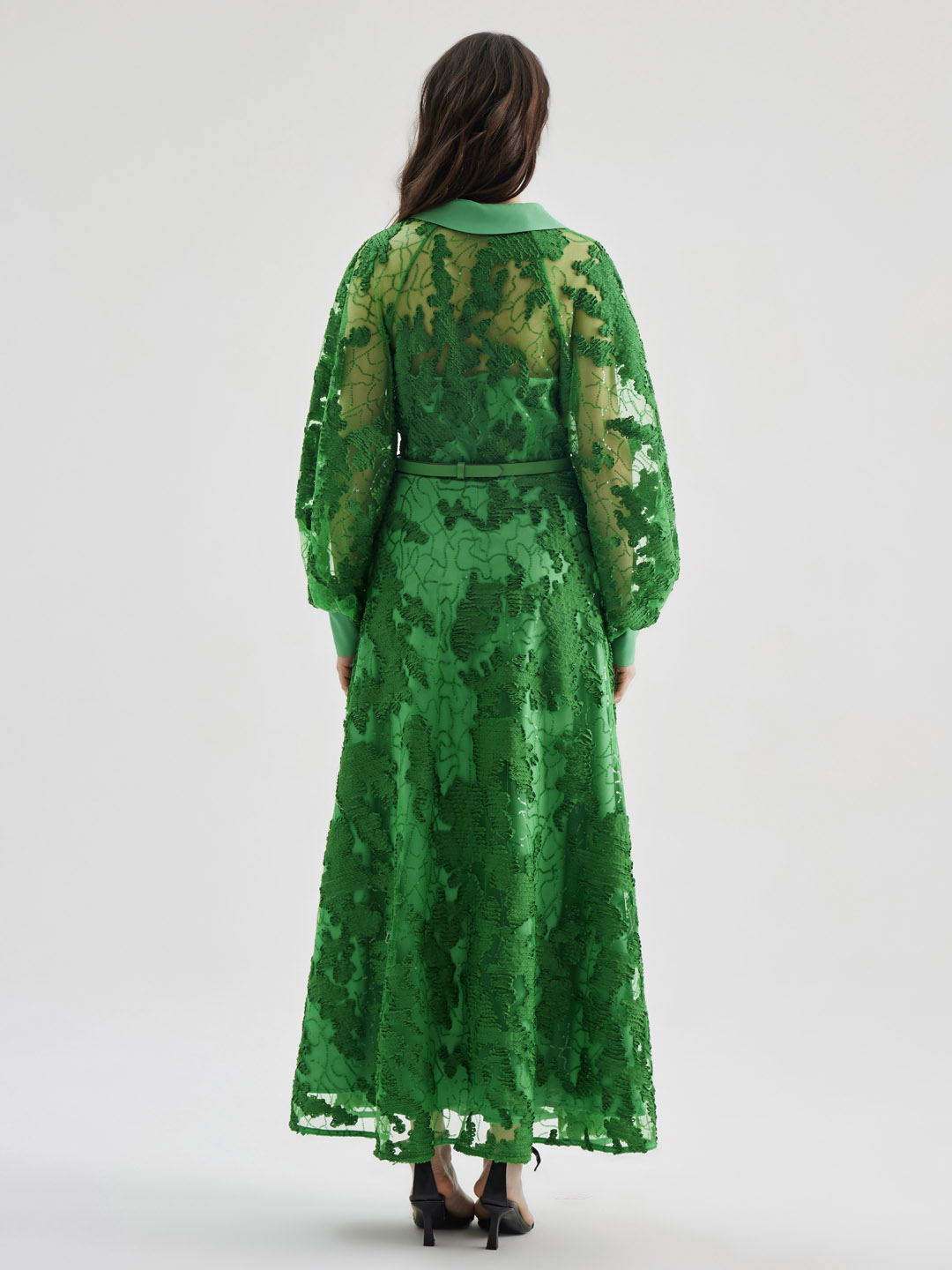 Sophie Sequin Embroidered Gown Green