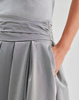 Enda Taffeta Skirt Silver
