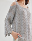 Gina Metallic Sweater Silver