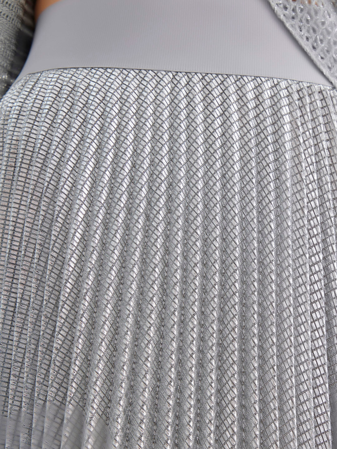 Aria Lame Skirt Silver