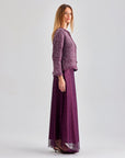 Textured Nina Cardigan in bordeaux offering warmth and timeless style