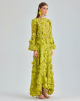 Green lace two-piece outfit perfect for garden parties