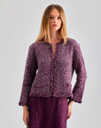 Nina Cardigan Bordeaux cozy wool-blend cardigan in rich bordeaux hue