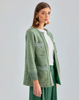 Paolina Jacket lush green knit jacket offering cozy warmth and style