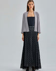 Sophisticated Carmen Skirt Maxi with black tulle and grey lining, blending modern style with classic refinement