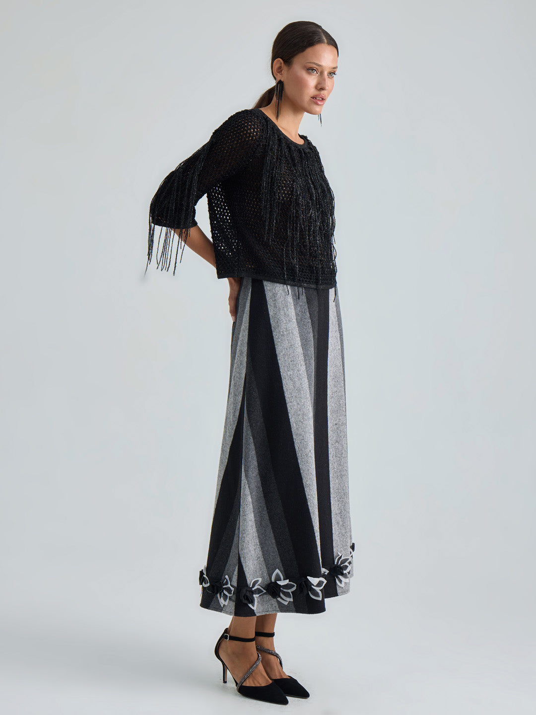 SIENA SKIRT - BLACK GREY