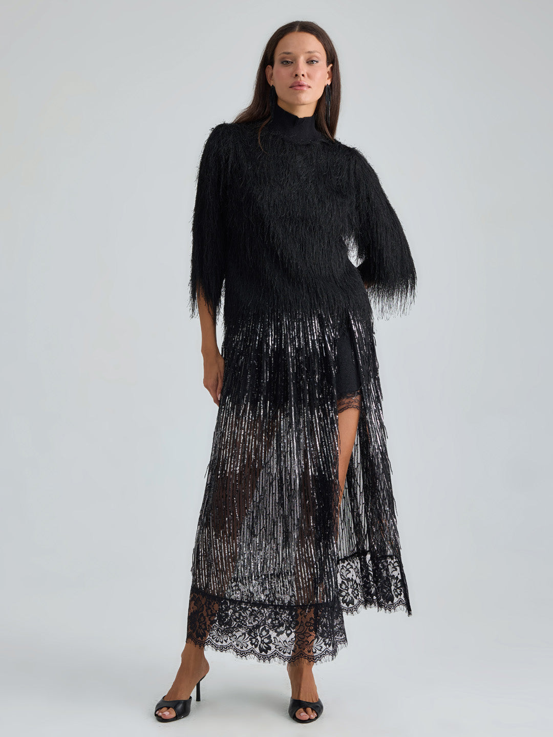 ECLIPSE SKIRT - BLACK SILVER