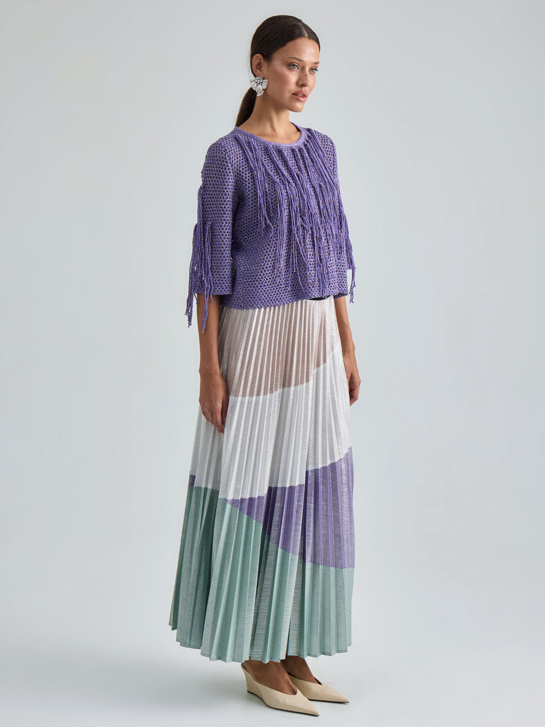 ELOISE SKIRT - SILVER MULTI