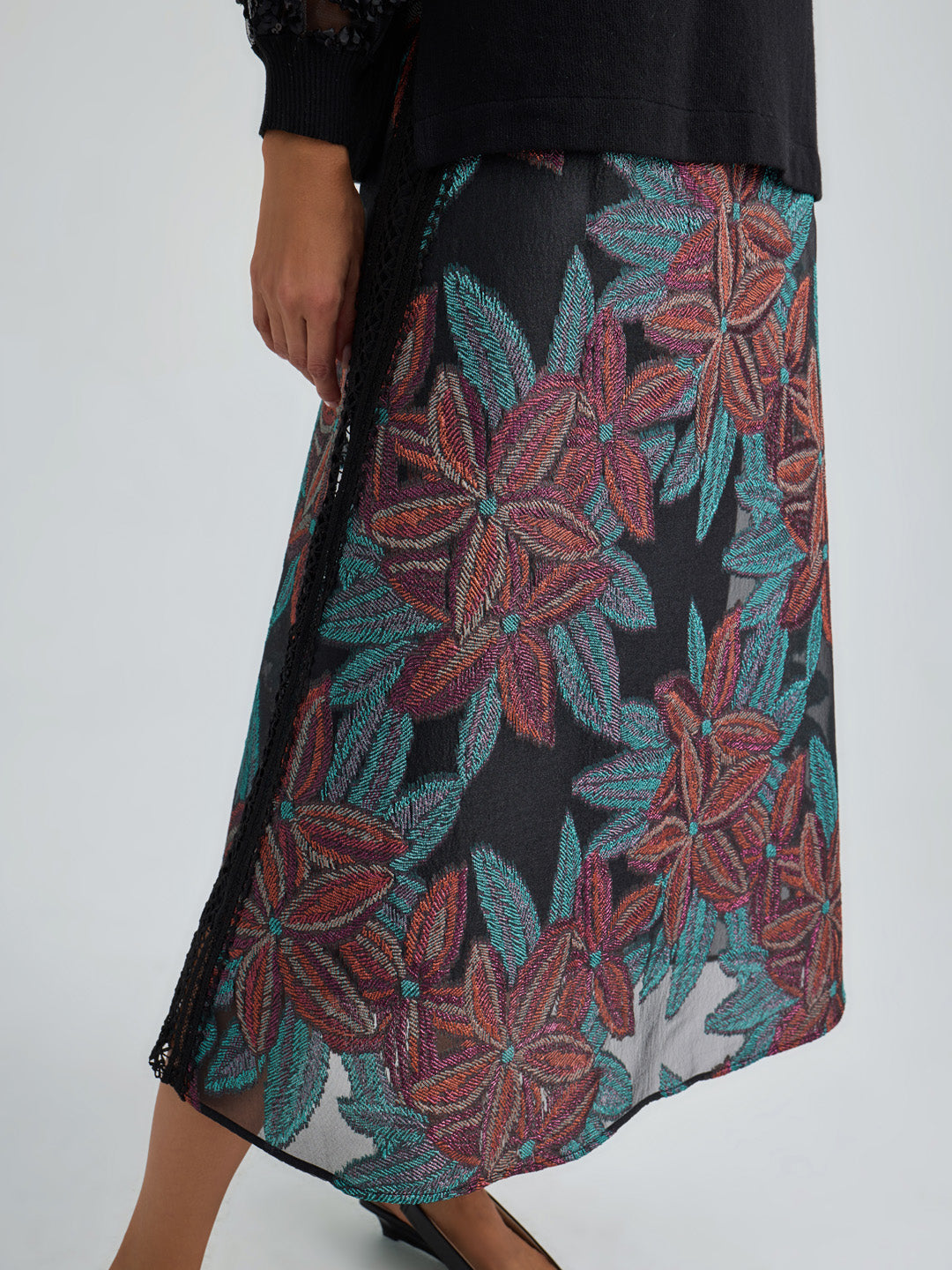 ALINE SKIRT - BLACK MULTI