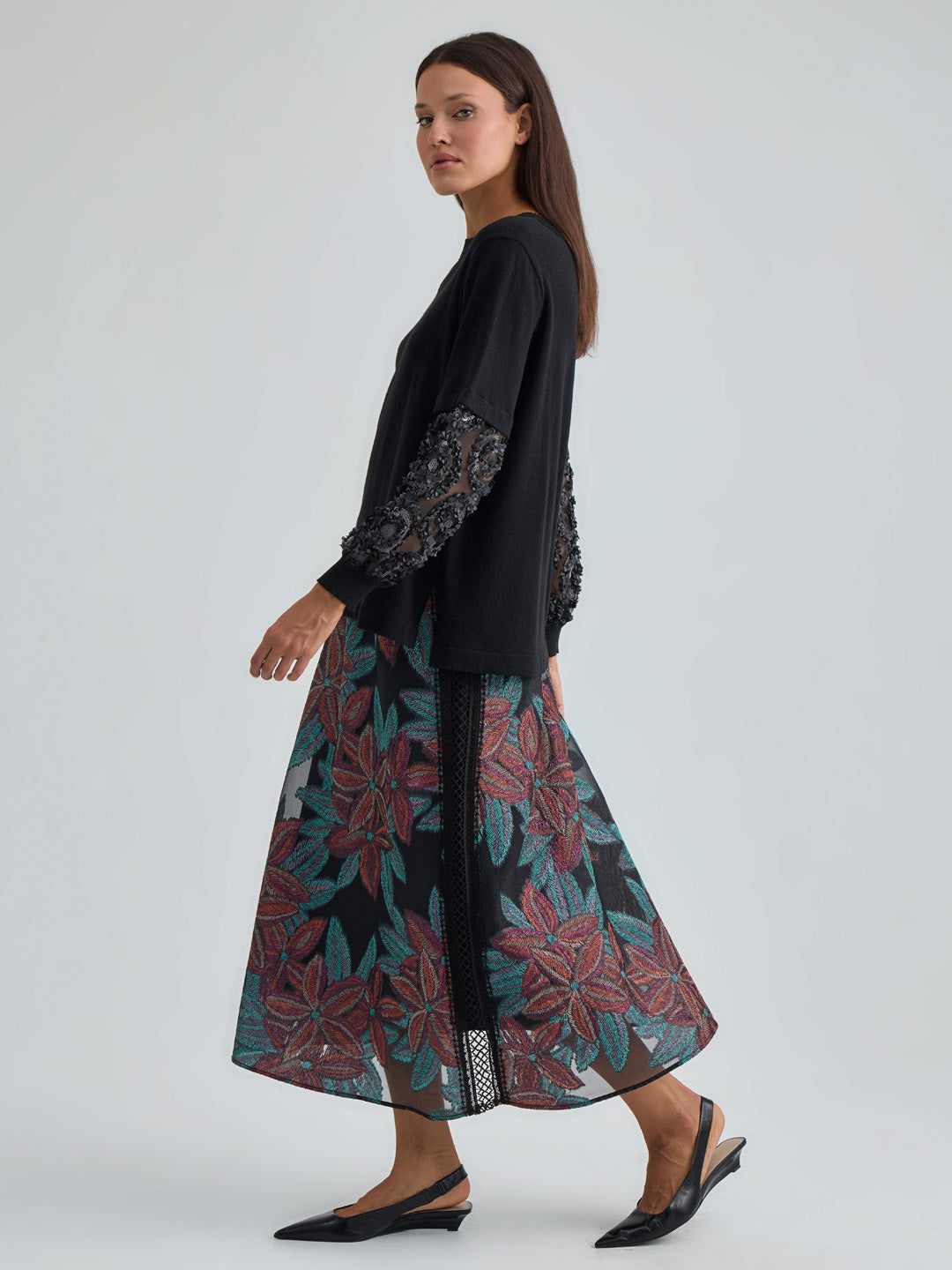 ALINE SKIRT - BLACK MULTI