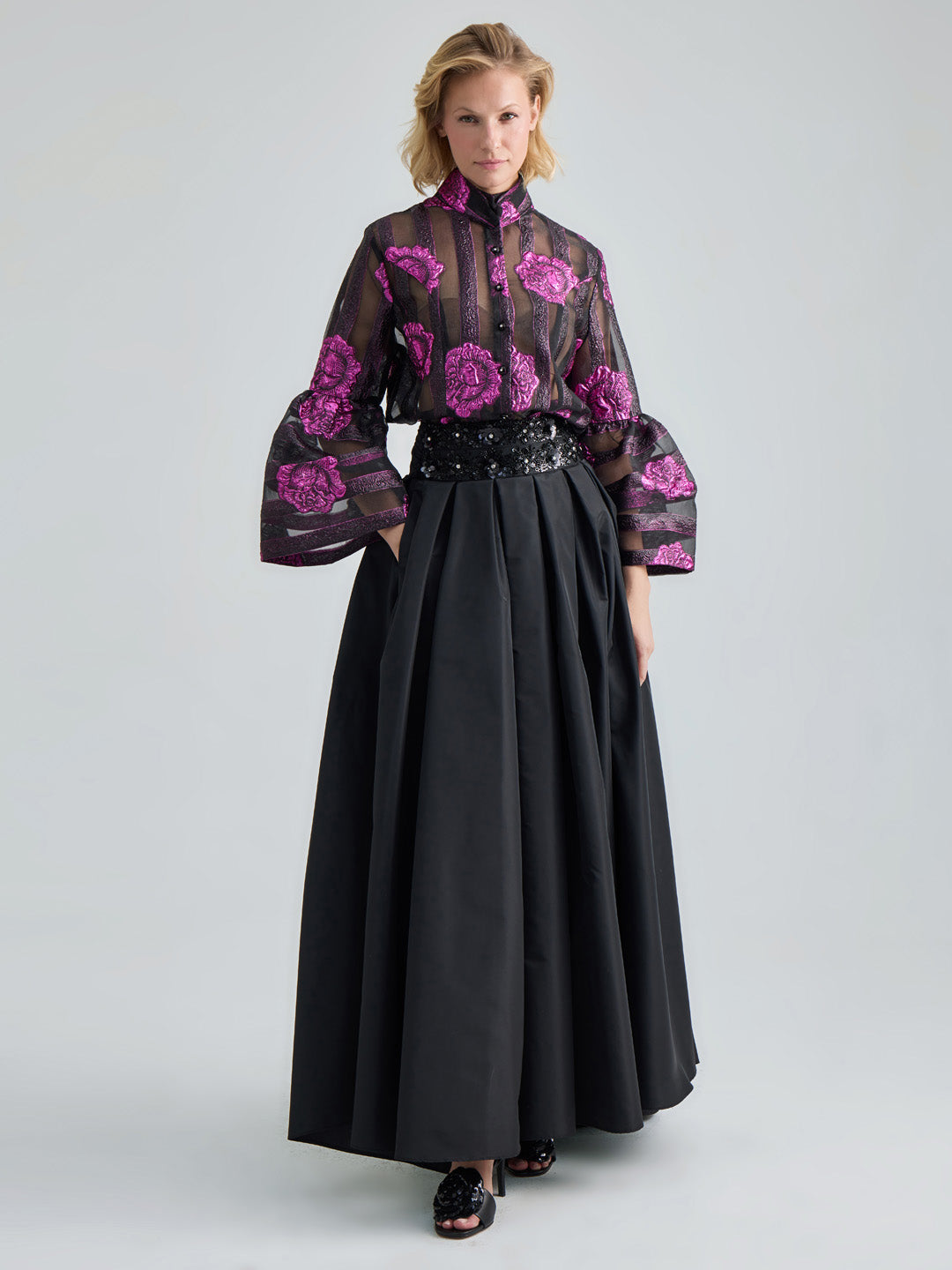 LILOU TOP - BLACK FUCHSIA