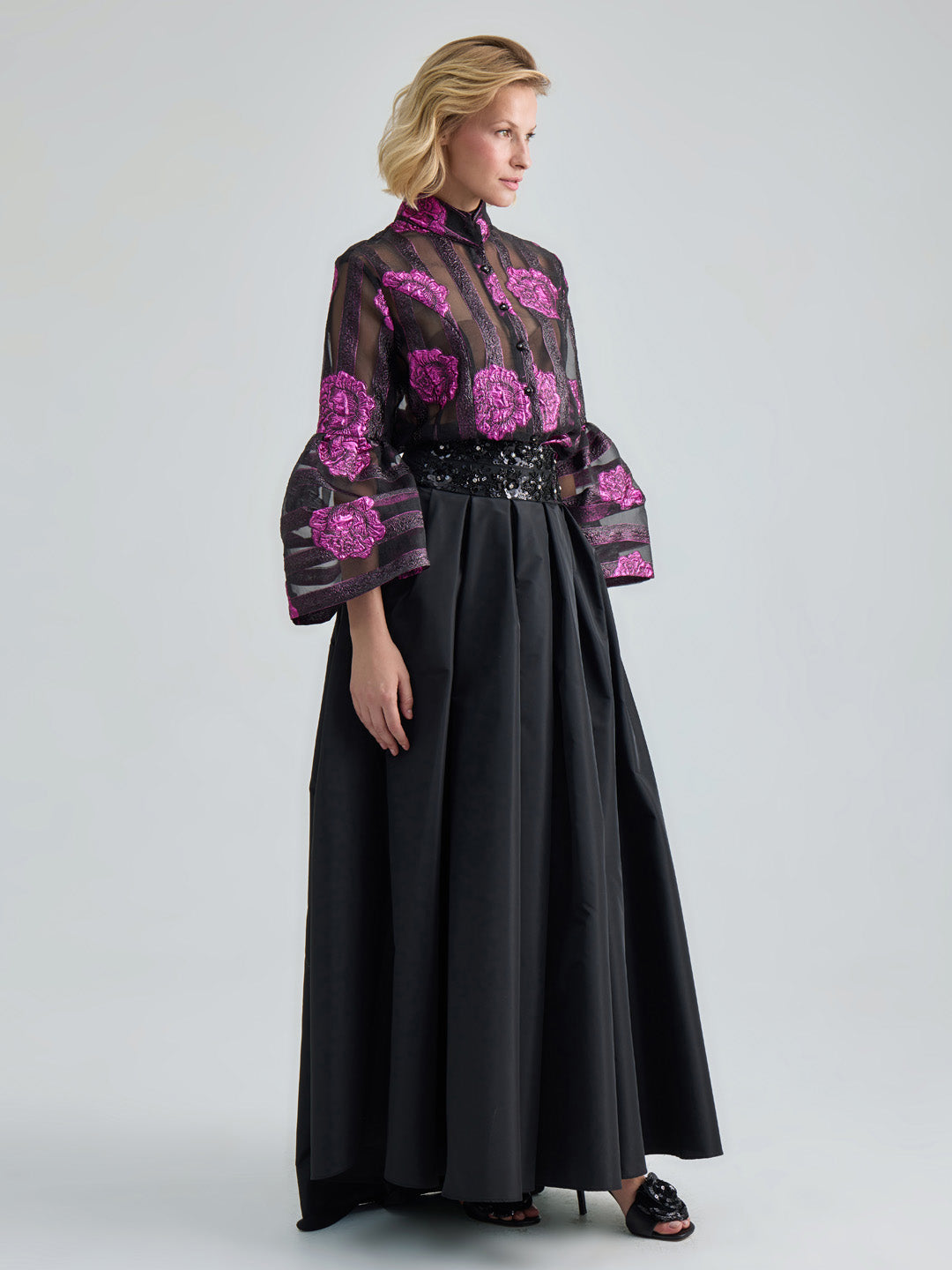 LILOU TOP - BLACK FUCHSIA