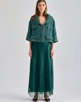 Vera Skirt Green with vibrant hue and elegant tulle layers